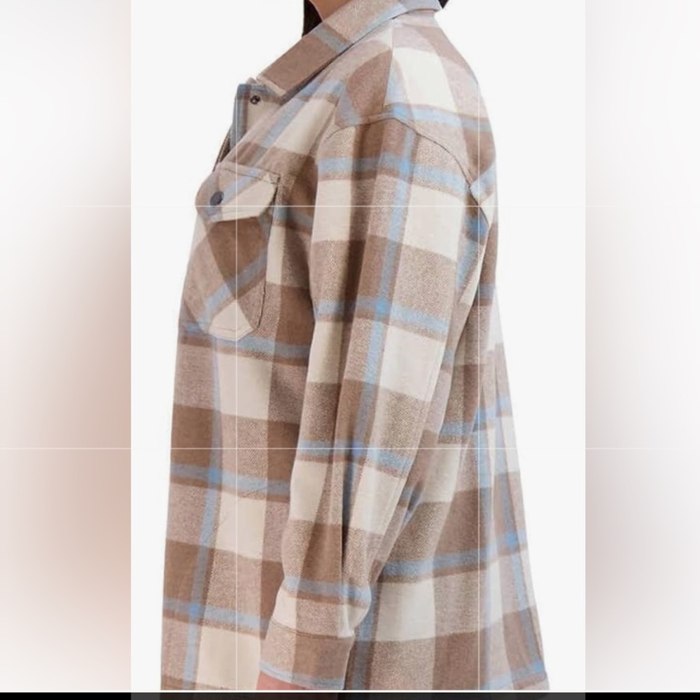 HFX plaid snap up flannel Shacket size XL fall jacket NWT